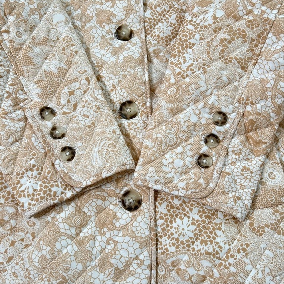 Chicos Floral Quilted Women's Jacket Cream White Size 3 (16/18) - Picture 5 of 13